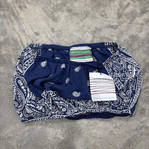 NWT Urban Outfitters Urban Renewal S/M Upcycled Handkerchief Bandana Tube Top - Picture 2 of 8